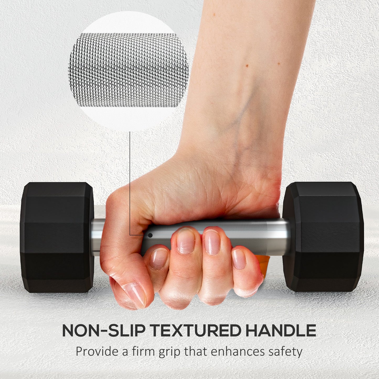 2x 2kg Dumbbells Weights Set with 12-Sided Shape and Non-Slip Grip