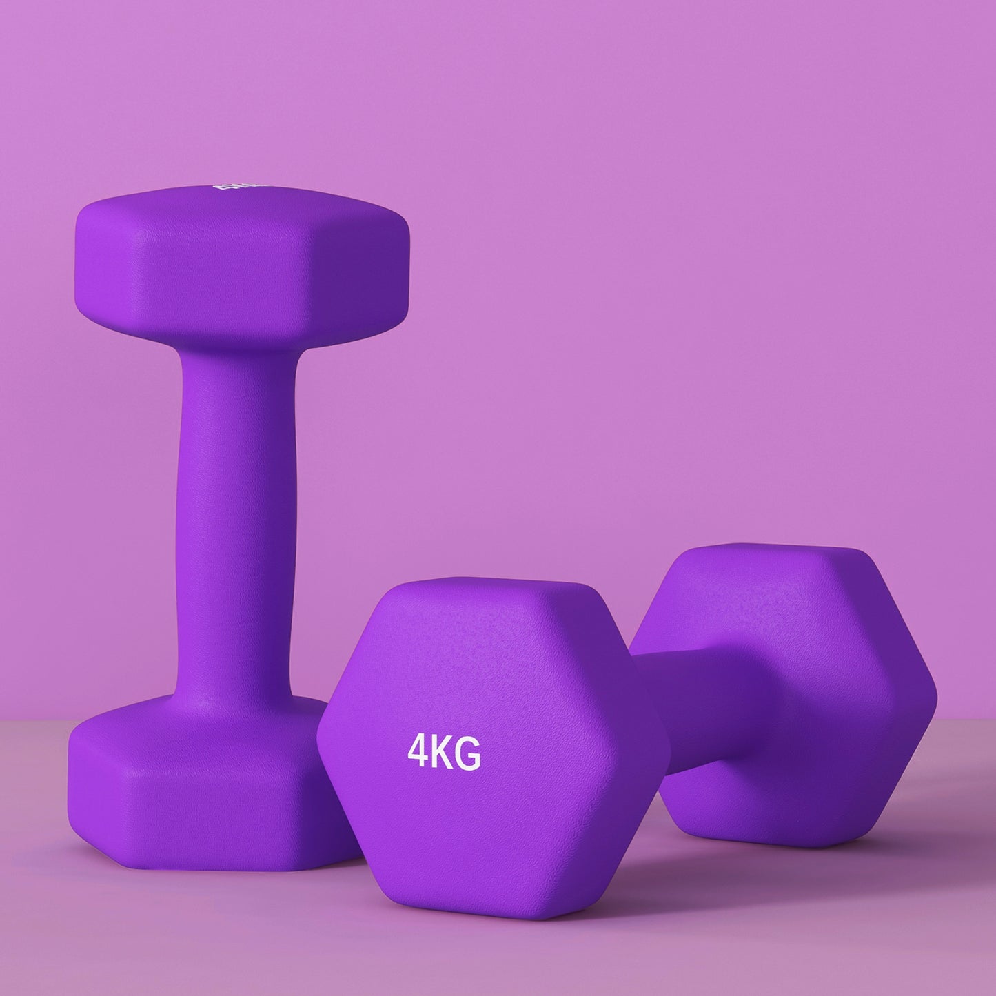 2 x 4kg Hexagonal Dumbbells Weights Set with Non-Slip Grip