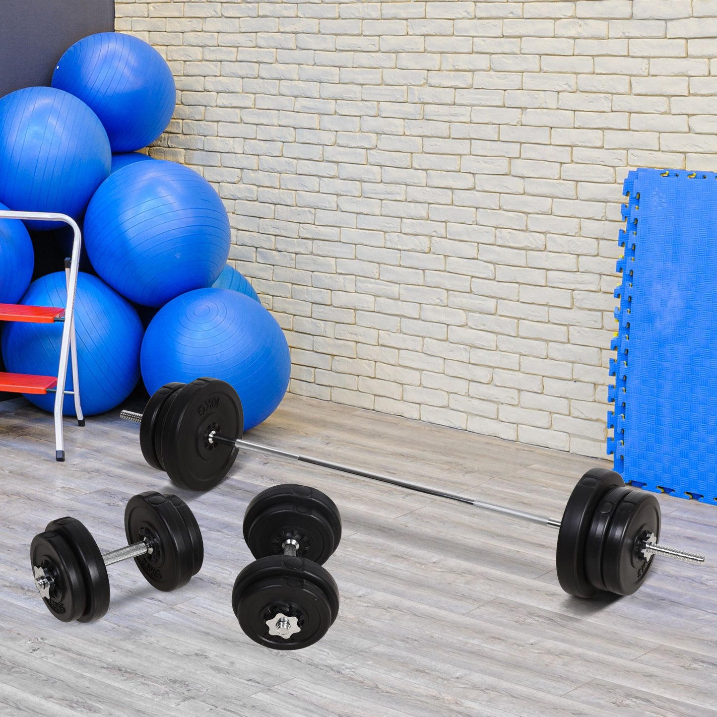 65kg Dumbbells and Barbell Set 2 in 1
