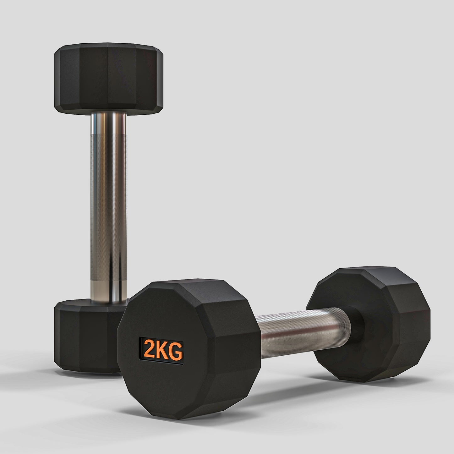 2x 2kg Dumbbells Weights Set with 12-Sided Shape and Non-Slip Grip