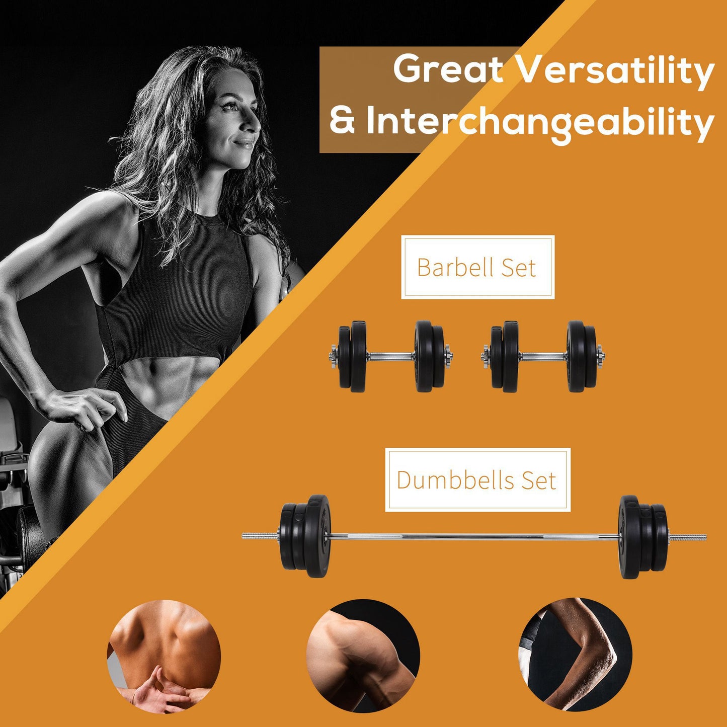 65kg Dumbbells and Barbell Set 2 in 1