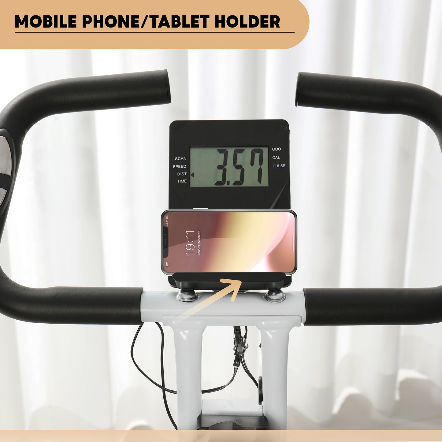 Folding & Quiet Exercise Bike with 8-Level Magnetic Resistance and Heart-Rate Sensor