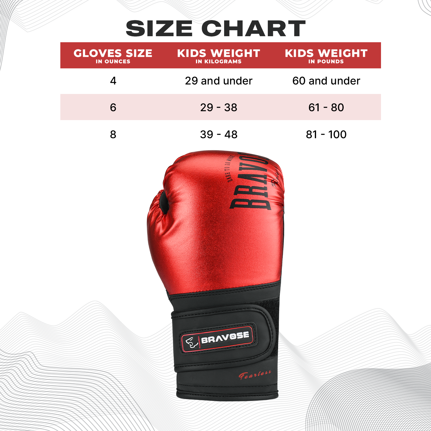 Fearless Red Junior Gloves-4