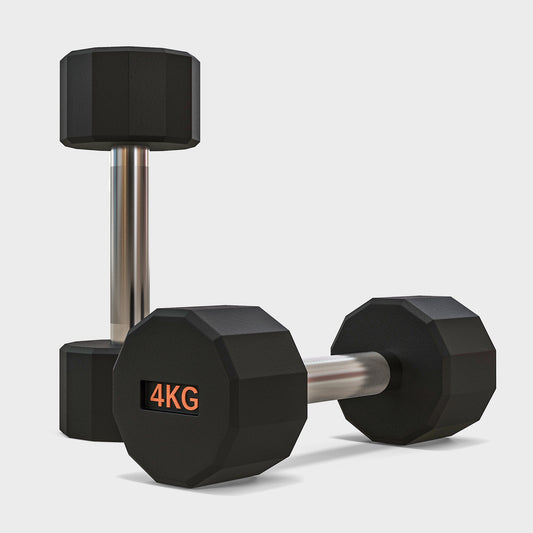 2 x 4kg Dumbbells Weights Set with 12-Sided Shape