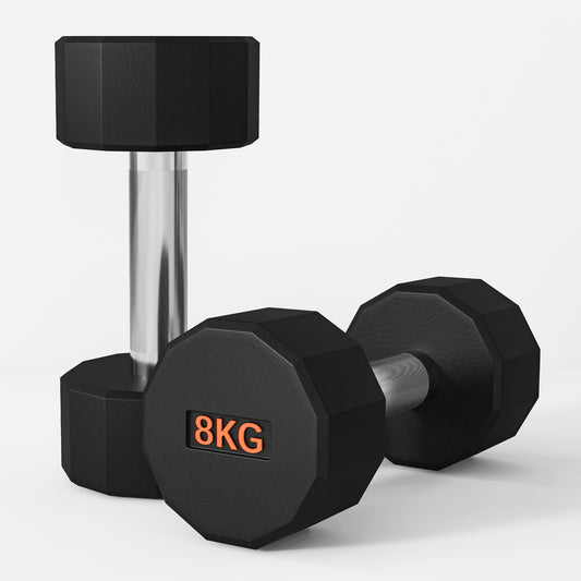 2 x 8kg Dumbbells Weights Set with 12-Sided Shape