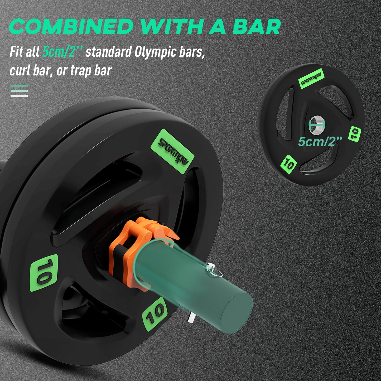 Tib Bar with 2 x 10kg Olympic Weight Plates, Tibialis Trainer Calf Raise Machine for Shin Splints and Knee Pain Relief
