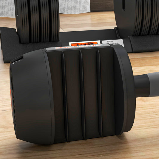 2 x 24KG Adjustable Dumbbells Set, 4-in-1 Weights Set with Storage Tray