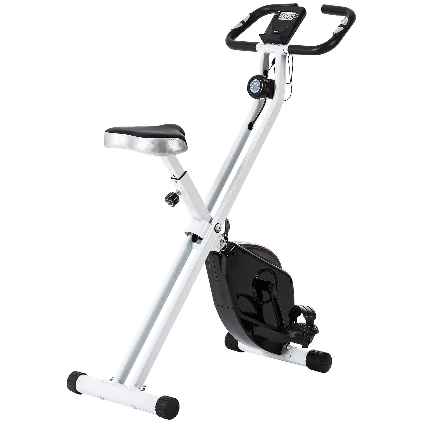 Folding & Quiet Exercise Bike with 8-Level Magnetic Resistance and Heart-Rate Sensor
