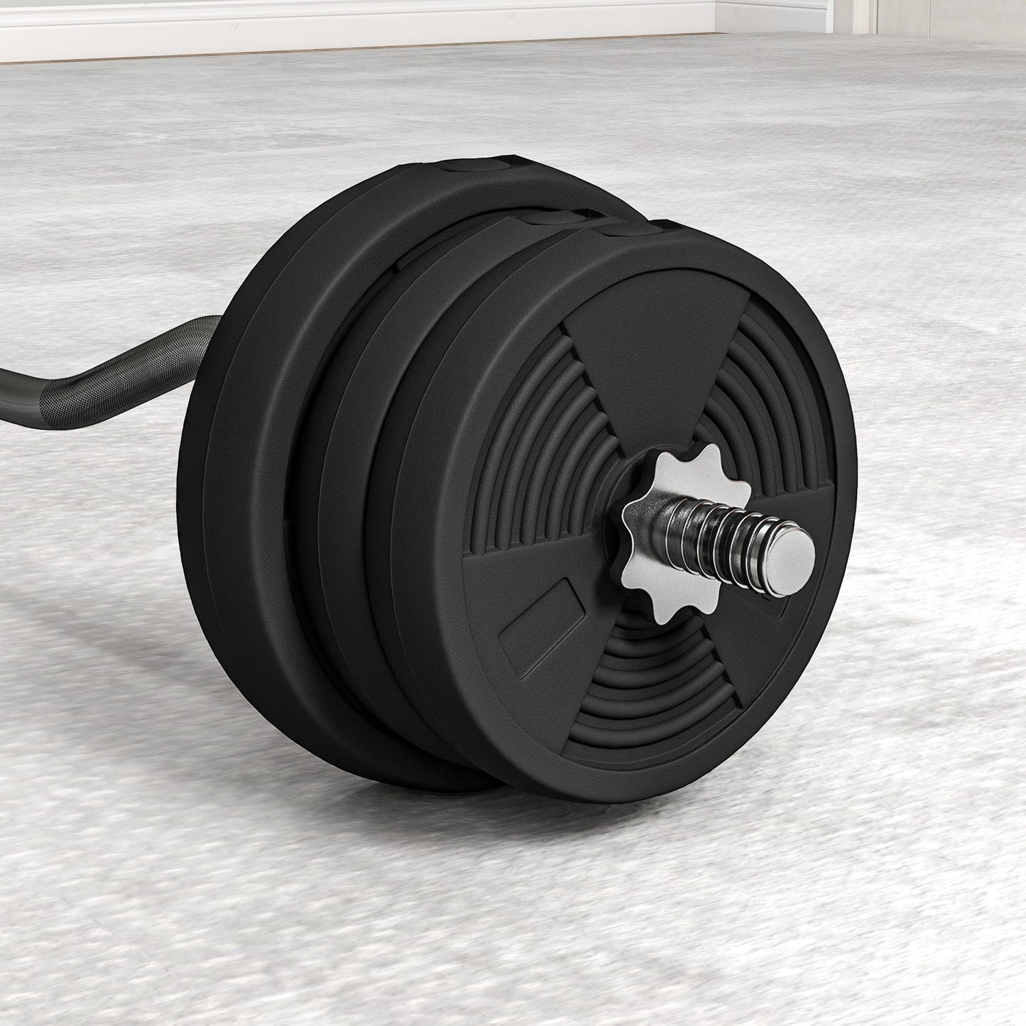 25kg Barbell Set, Adjustable Weights with Curl Bar and Non-slip Handle