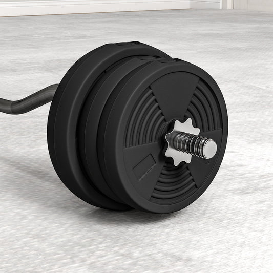 25kg Barbell Set, Adjustable Weights with Curl Bar and Non-slip Handle