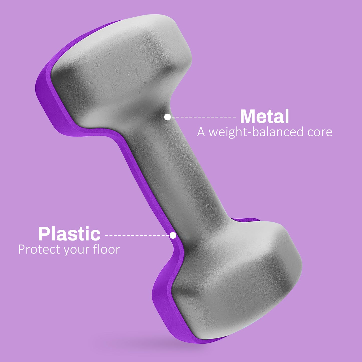 Set of 6 Hex Dumbbells, Weights Pair with Non-Slip Grip