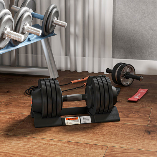2 x 24KG Adjustable Dumbbells Set, 4-in-1 Weights Set with Storage Tray