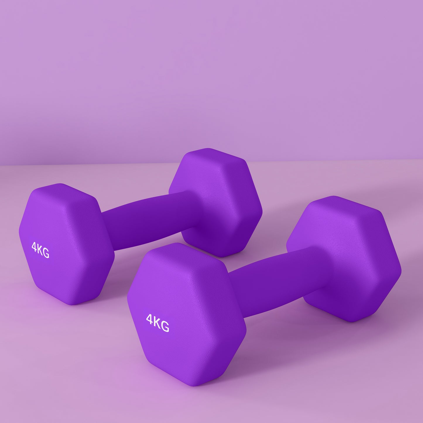 2 x 4kg Hexagonal Dumbbells Weights Set with Non-Slip Grip