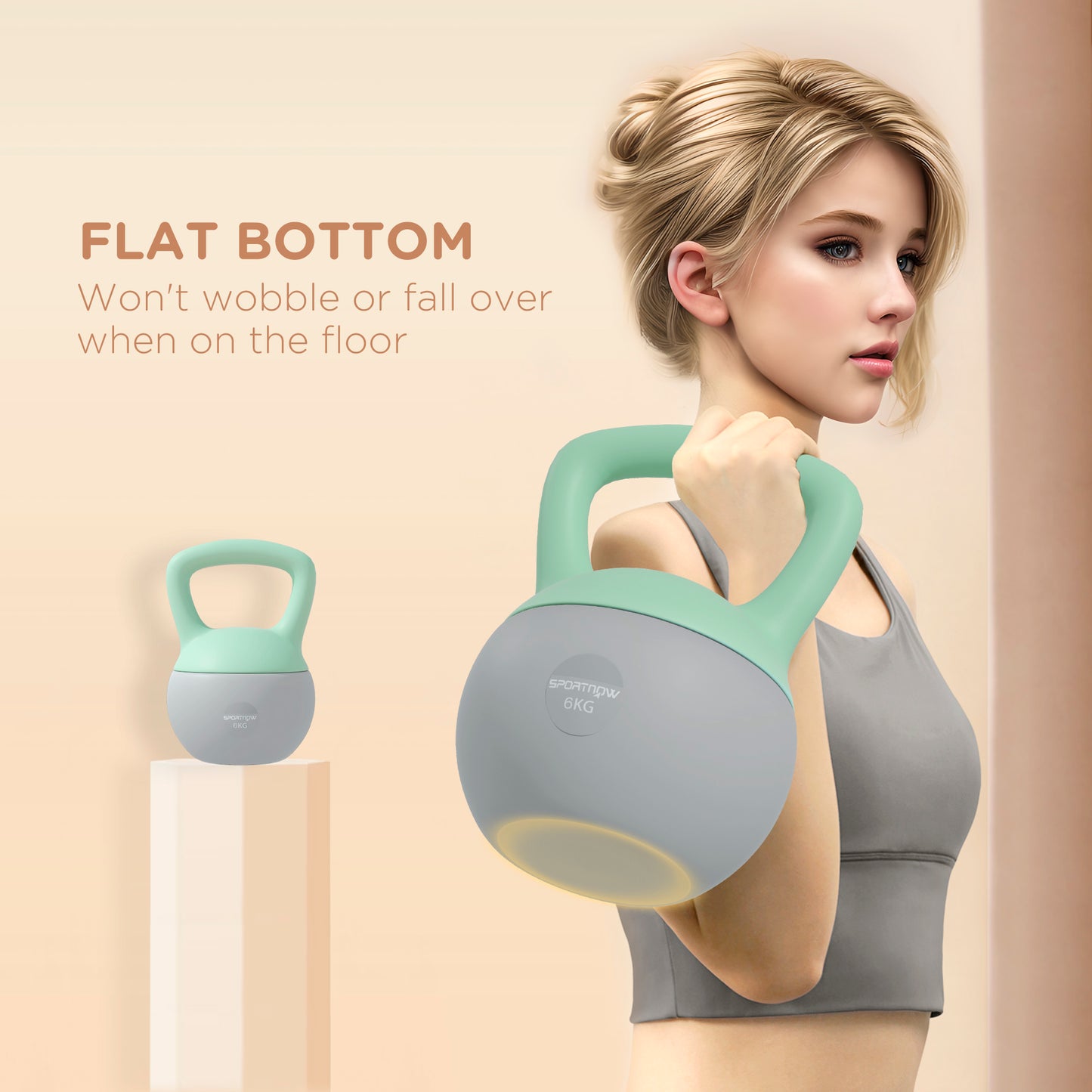 6KG Kettlebell, Soft Kettle Bell with Non-Slip Handle